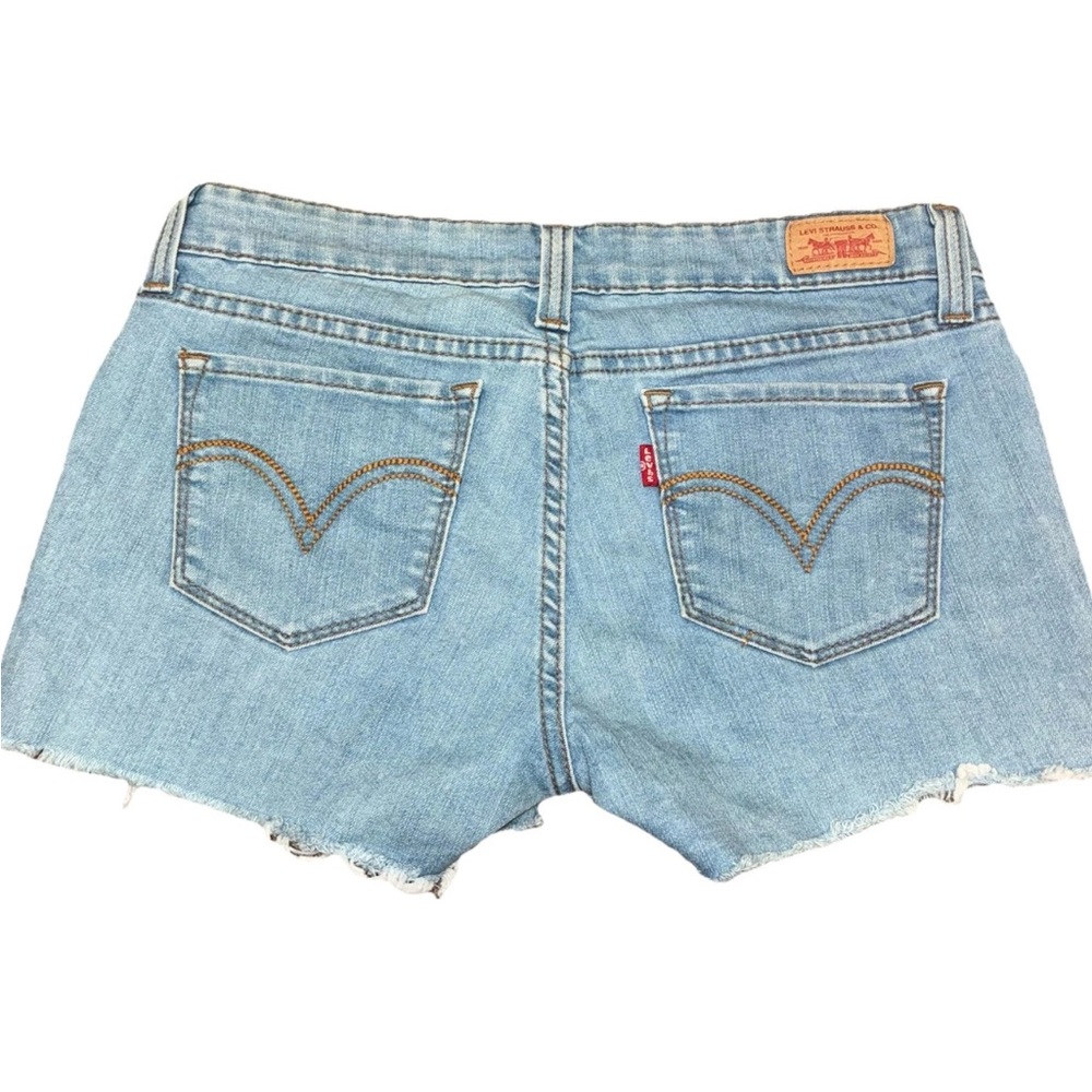Levi’s Denim Shorts Womens Size 7 Light Wash Cut Off Distressed Raw Hem Low Rise